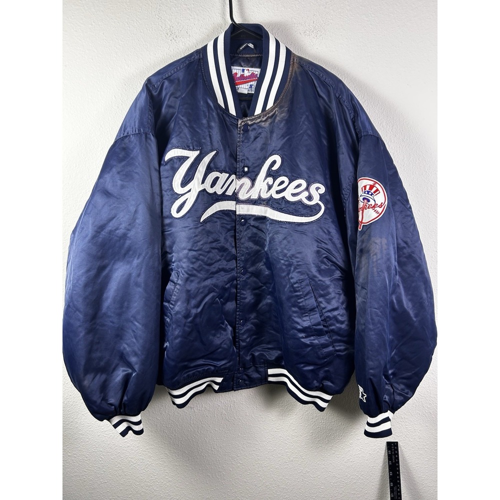 Yankees Starter Diamond Collection Navy Blue Men's Jacket Bomber  3XL  (FLAW)